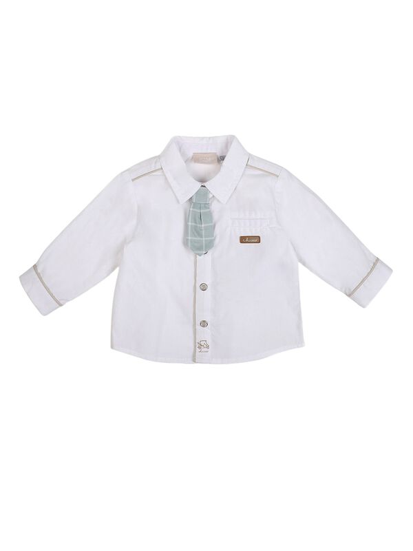 Boys White Long Sleeve Woven Shirt image number 0